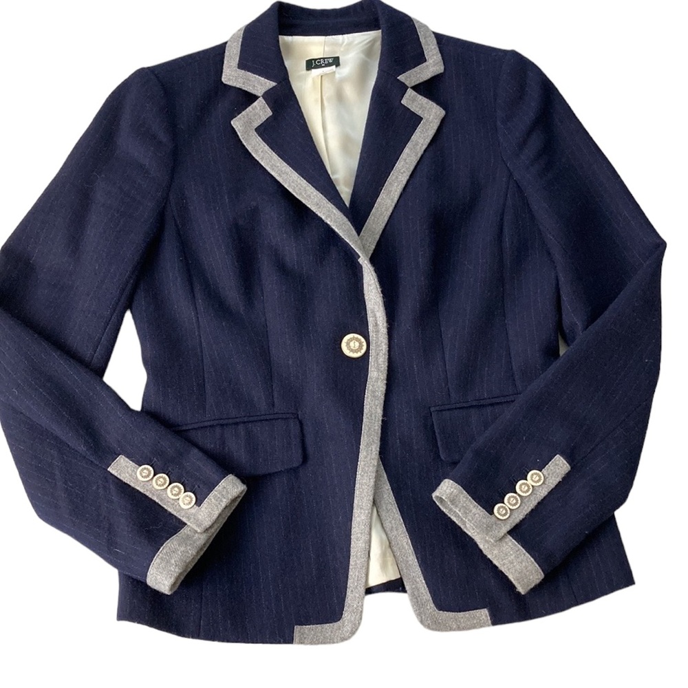 J. Crew Factory Navy and Gray Blazer